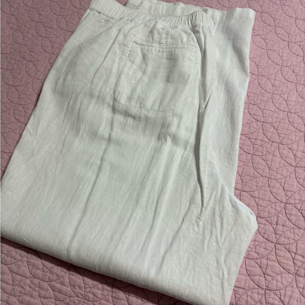 Vince Camuto White Linen Relaxed Fit Lightweight - Picture 3 of 7